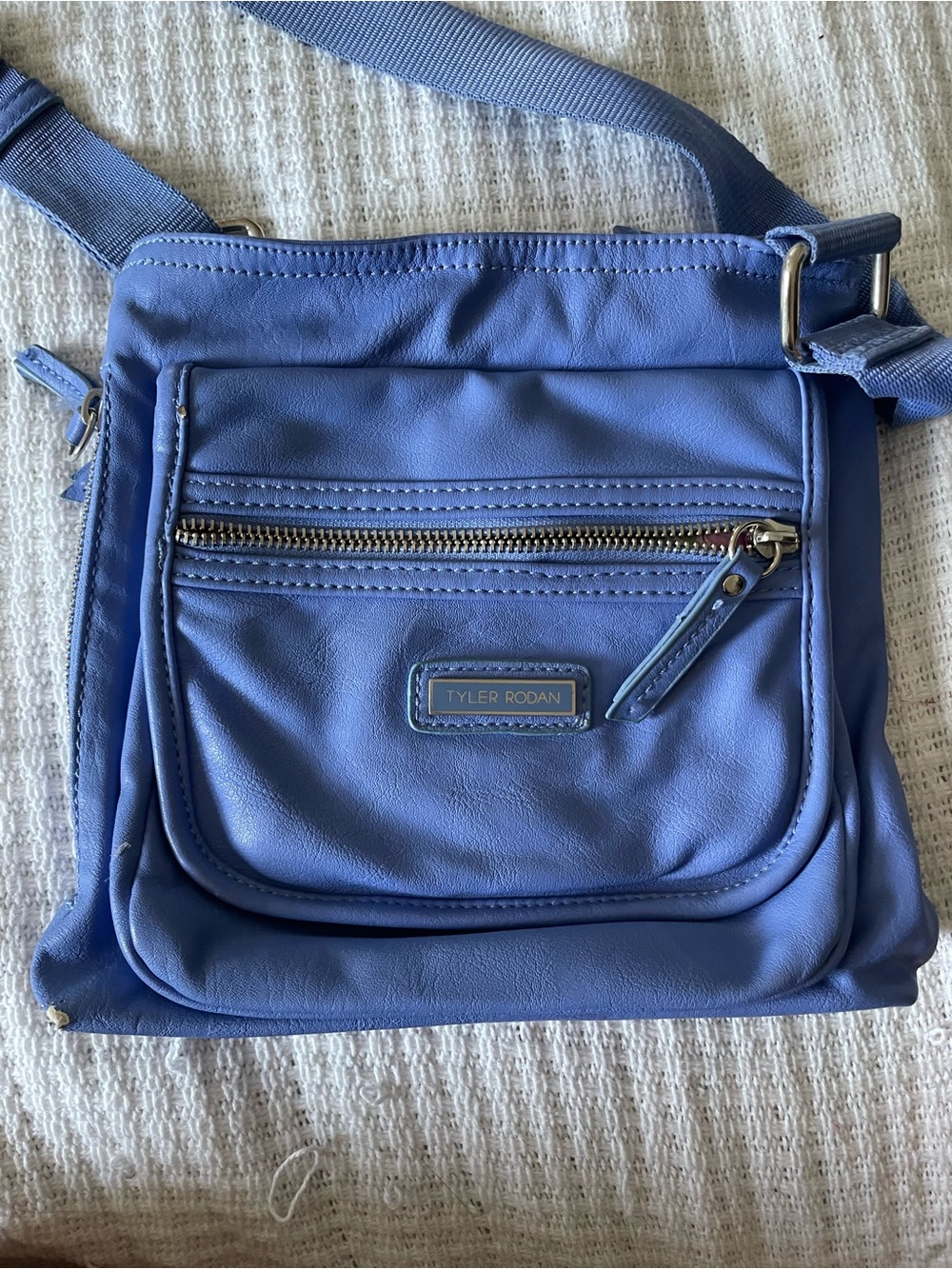 Tyler Rodan Periwinkle Blue Crossbody Leather Bag